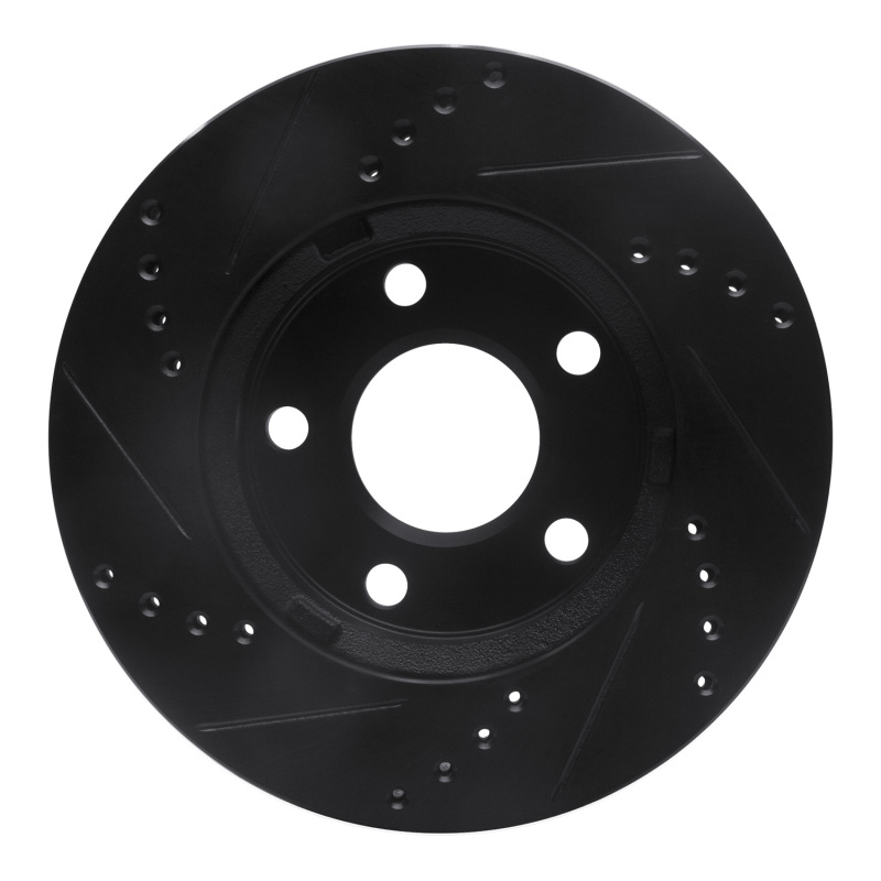 Chevrolet Classic Brake Rotor (1) - Front Right - R1 Concepts - Drilled & Slotted - Black - `97-`05